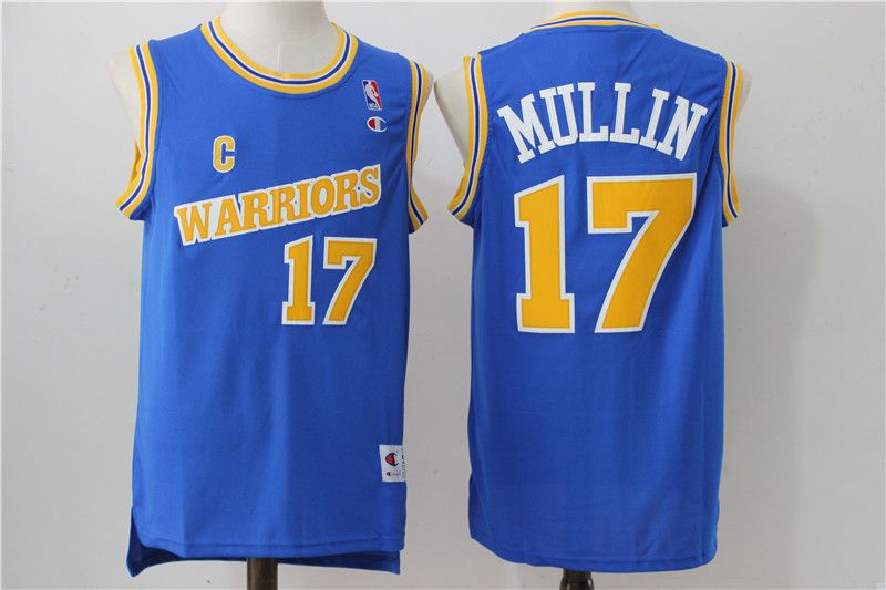 Men Golden State Warriors 17 Mullin Blue Throwback NBA Jerseys